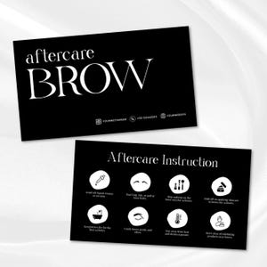 Brow Lamination Aftercare Card Template, Eyebrows, Esthetician Template, Brow Tint, Brow Wax, Skincare, Care Instructions, Beauty Salon