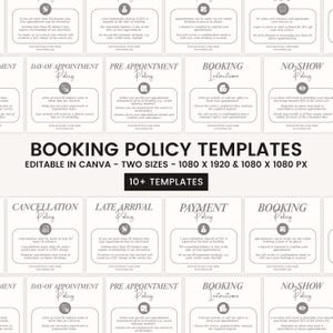 Lash Tech booking Policy Instagram Template Terms And Conditions Template, Payment refund Cancellation Policy, Booking Policy Canva Template