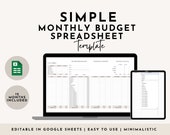 Simple Budget Google Sheets, Monthly Budget Spreadsheet, Paycheck Budget Tracker, Weekly Budget Spreadsheet, Weekly Budget Google Sheet