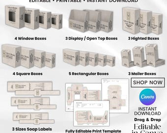 Seifenverpackungsvorlage, Canva Seifenbox Vorlage, druckbare Seifenverpackungsbox Vorlagen, Seifenbox, Seifenverpackungsdesign, Canva Box Design