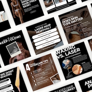 Instagram-sjabloon voor laserontharing, laserontharingspost, sjabloon laserestheticus, Med Spa-sjablonen, IPL-ontharingspost, Canva