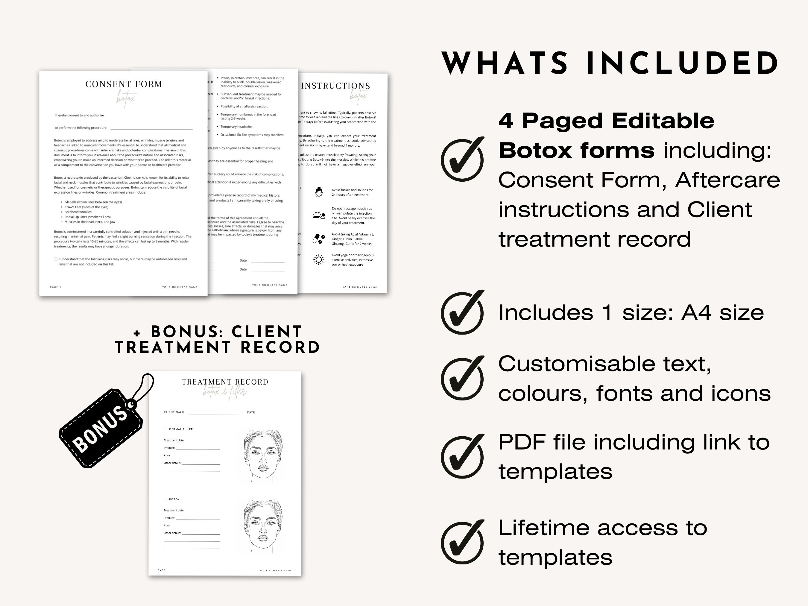 Botox Authorization Botox Consent Form, Nurse Injector Treatment Form, Aesthetics Form ...