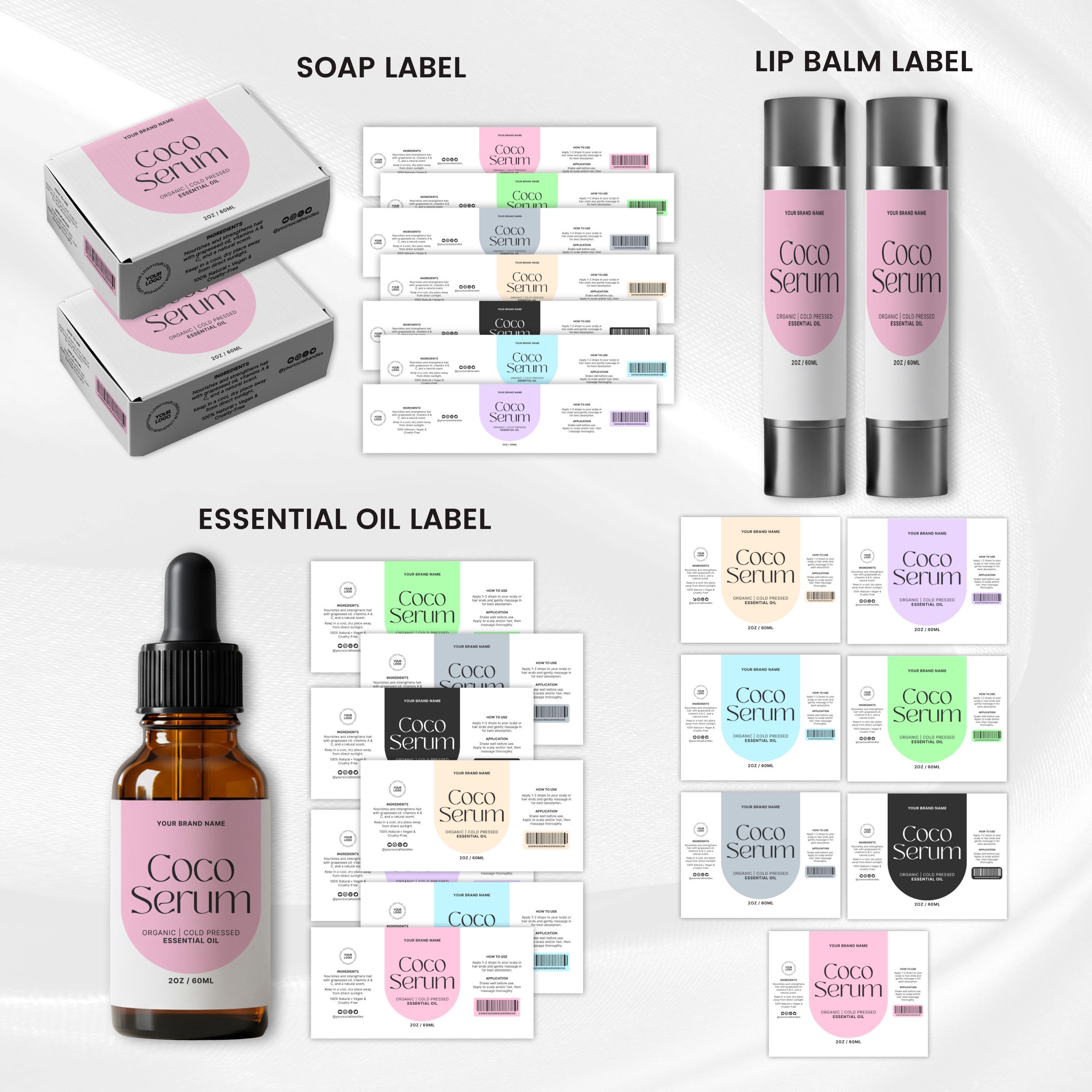Editable Cosmetic Labels Templates, Stylish Cosmetic Product Label ...