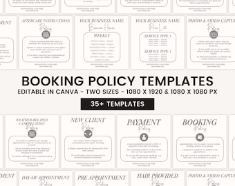 35+ Booking Policy Templates, Editable Booking Policies For Instagram Story, Canva Booking Policy For Lash, Nail, Hair, Cancellation Policy