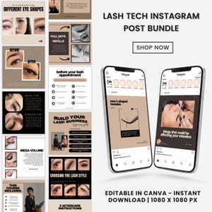 Lash Tech Artist Instagram Post| Lash Artist Instagram Template| Eyelashes Extension Posts| Esthetician Beauty Posts| Lash Tech Social Media