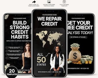 Credit Repair Instagram Reels, Credit Repair Marketing, Credit Repair business, Credit Repair TikTok Videos Social Media Editable Reels