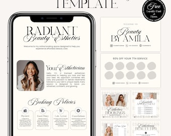 Esthetician Acuity Scheduling Templates, Acuity Booking Site Template, Esthetician Schedule, Acuity Esthetician, Esthetician Cards