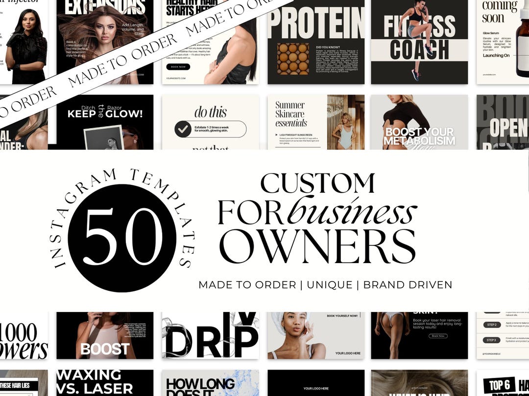 50 Custom Social Media Templates for Business, Custom IG Templates ...