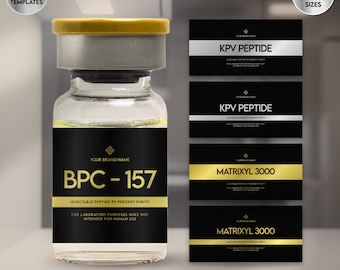 Peptide Label Templates Bundle, Peptide Printable Label, Peptide Therapy Canva template, Peptide Marketing LABEL Template