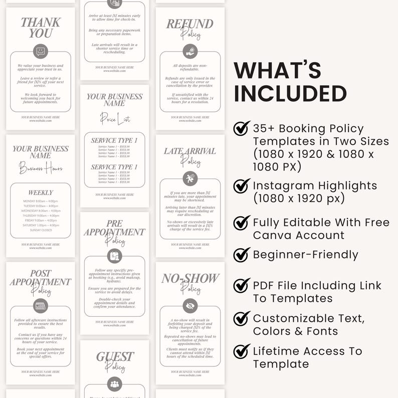 35+ Booking Policy Templates, Editable Booking Policies for Instagram ...