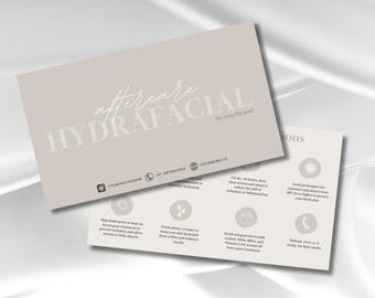 Scheda post-trattamento Hydrafacial, Istruzioni per la cura Aquafacial, Trattamento viso, Trattamento viso estetista, Istruzioni per la cura della bellezza
