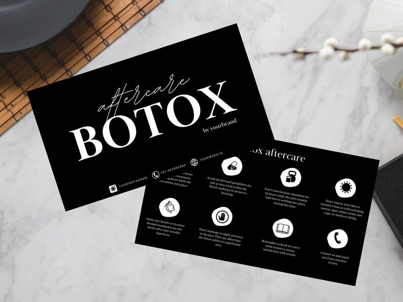 Botox Aftercare Card Template I Printable Aftercare Card Template I ...