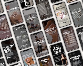 IV Therapy Reels, Editable IV Therapy Instagram Reels Template, IV Cocktail Drip, Therapy Branding Reels, Canva Template, Instant Download