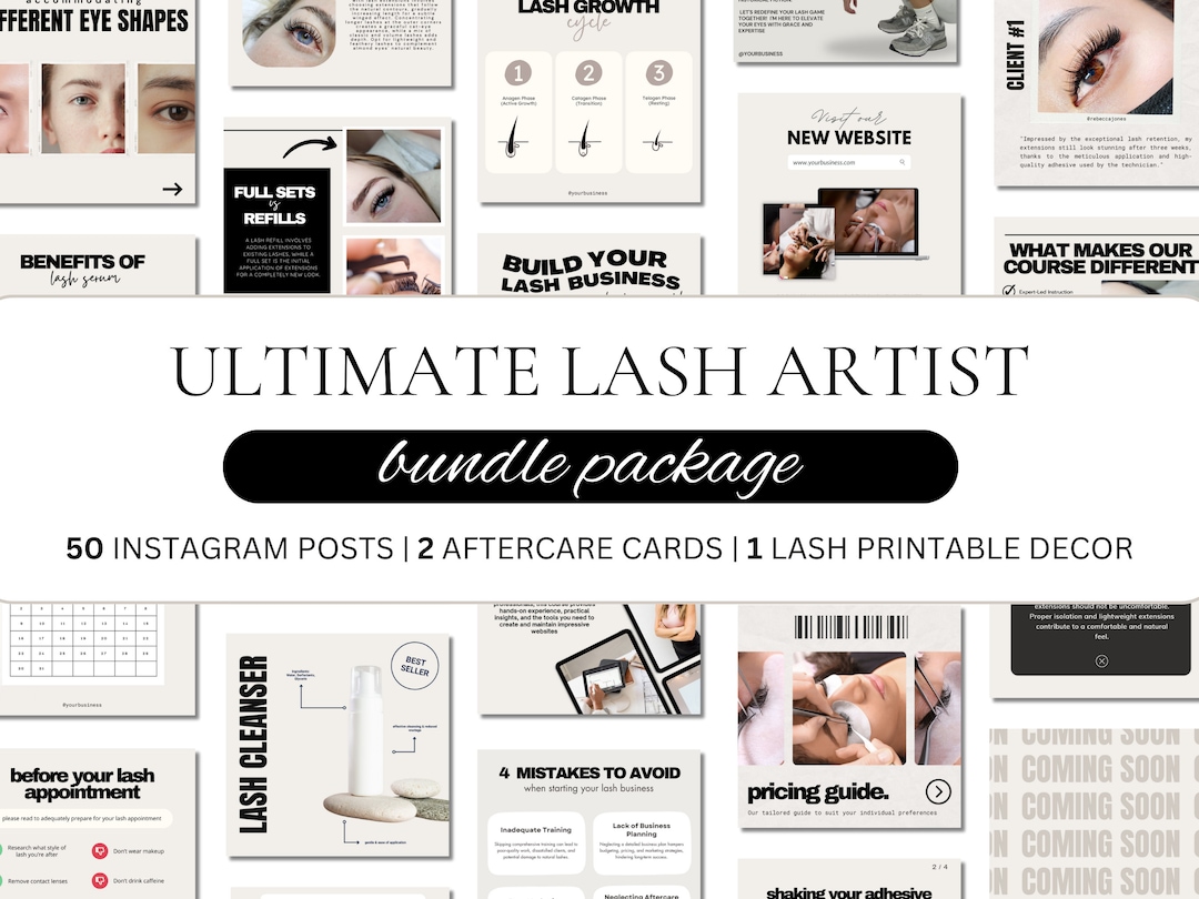 Lash Tech Artist Bundle, Lash Bundle, Lash Artist Instagram Posts ...