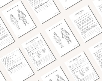 Massage Therapist Forms, Digital Massage Intake Form, Massage Intake Consultation Form, Esthetician Template, Lymphatic Massage, Spa Forms