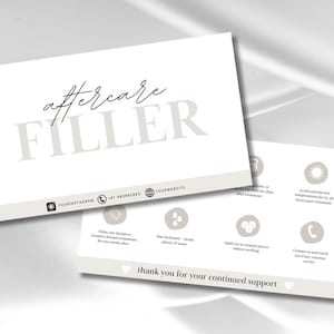 Dermal Filler Aftercare Karten | Lippenfüller | Pflege Karte Vorlage | Pflegehinweise | Ästhetik | Lippenfüller Aftercare Card Design-Vorlagen