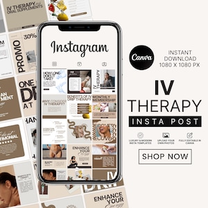 IV Therapy Instagram Templates, iV Hydration Instagram Templates, iV Therapy Marketing, Mobile Drip IV, Nurse Injector, Drip IV Marketing