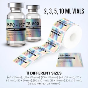 70+ Niimbot Peptide Label Template, Peptide Therapy Label Canva, Holographic Peptide Vial Labels, Niimbot Peptide Stickers, 3ml Vial Labels