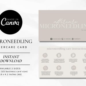 Puede incluir: Una tarjeta de cuidado posterior beige para la microneedling con instrucciones para el procedimiento. La tarjeta est&aacute; disponible en dos tama&ntilde;os: 3,5 x 2 pulgadas (tama&ntilde;o de tarjeta de visita estadounidense) y 5,8 x 4,1 pulgadas (A6).