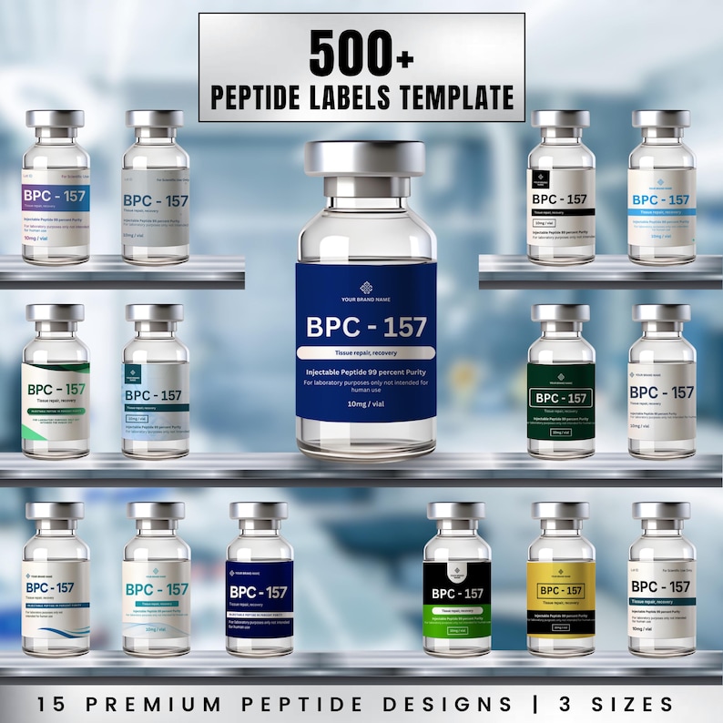 Peptide Vial Labels Template Custom Peptide Labels Printable Peptide ...