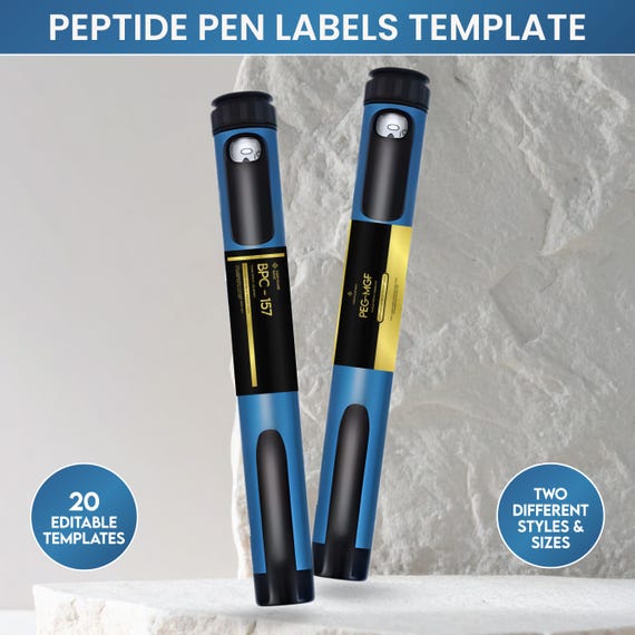 bpc 157 pen australia Peptide Label Templates Bundle, 20 Peptide Printable Labels, Peptide Therapy Canva Template, Peptide Marketing LABEL Template B12 Injection benefits! • b12 injection Size:10x10ml