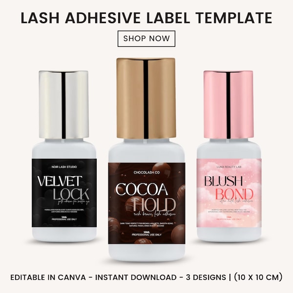 Lash Glue Adhesive Labels, Diy Lash Glue Label, Lash Glue Business Labels Templates,Custom Glue Label,Customizable Glue Label Canva Template