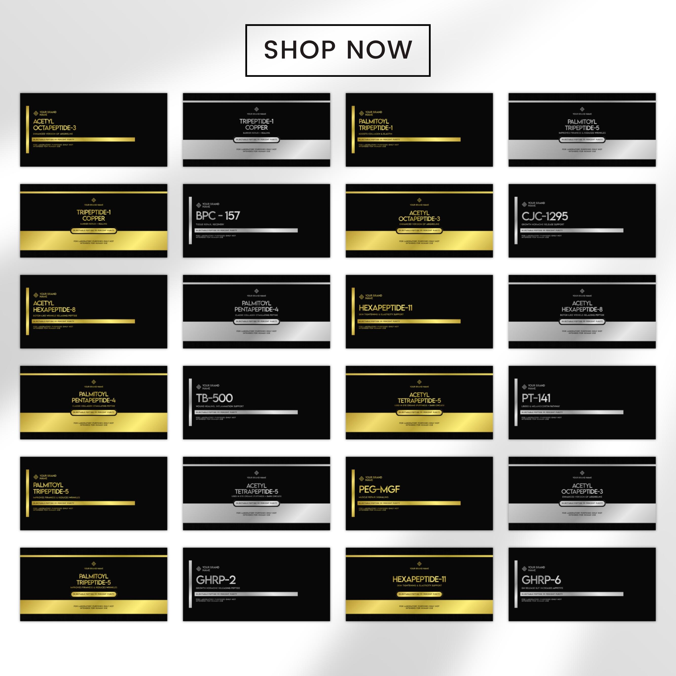 Peptide Pen Label Templates Bundle, 20 Peptide Printable Labels ...