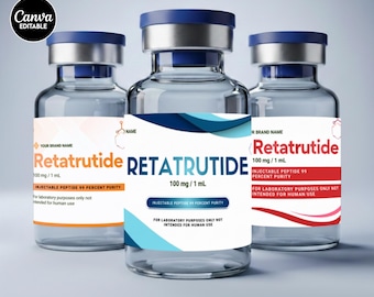 retatrutide sverige 10 Retatrutide Label Template, Peptide Printable Label, Peptide Therapy  Canva Template, Peptide Marketing LABEL Template