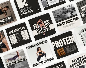 Fitness Posts Instagram Templates, Fitness Insta Stories, Fitness Coaching Templates, Yoga Templates, Gym Posts, Personal Trainer Template