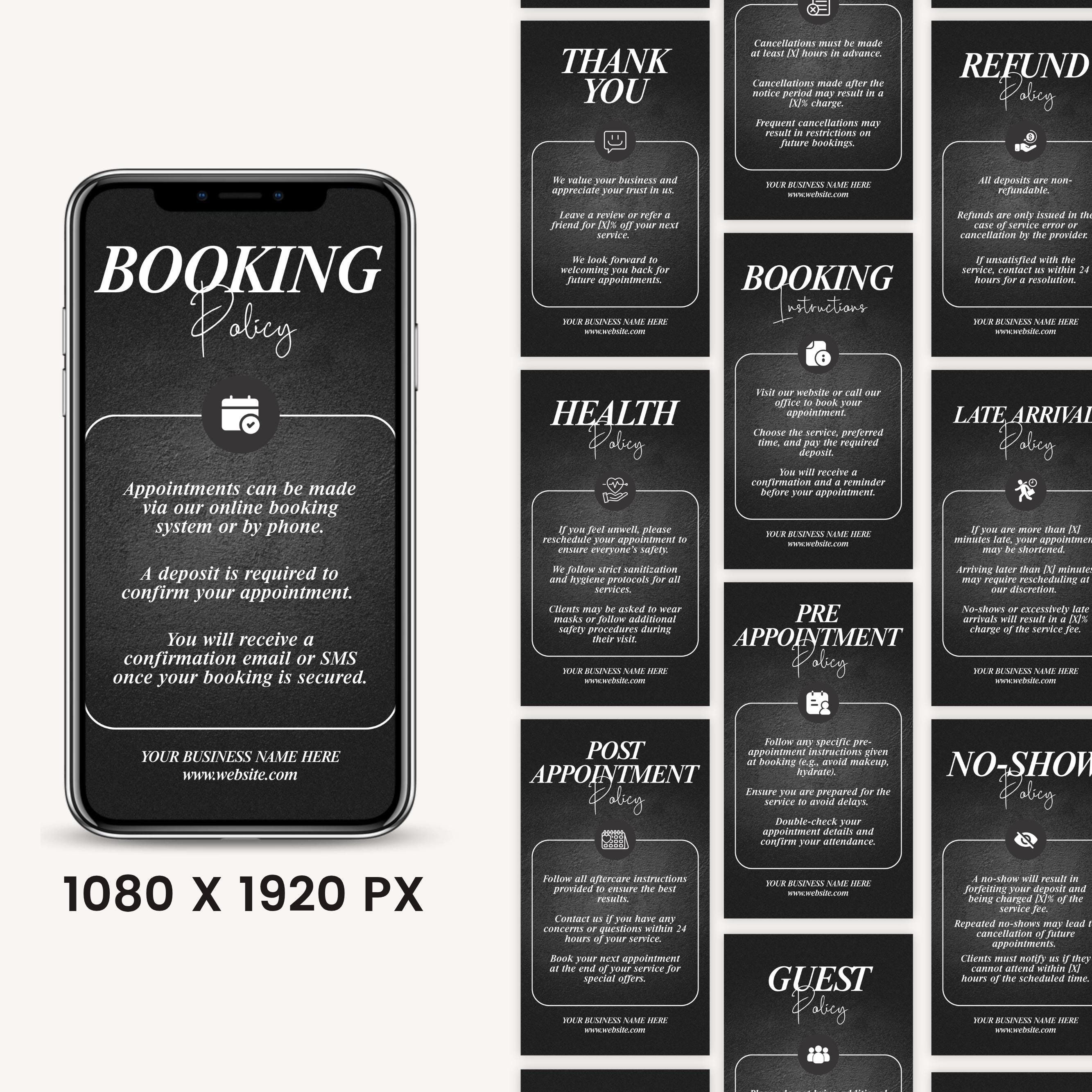 35+ Booking Policy Templates, Editable Booking Policies for Instagram ...