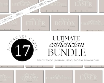 Esthetician Aftercare Card Bundle, Lash Aftercare Card, Aftercare Cards, Lip Filler Aftercare, Nail Aftercare Card, Aesthetic Aftercare card