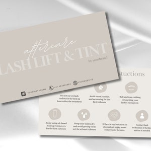 Kaartsjabloon wimperlifting en tinting | Bewerkbare kaart wimperlifting en tint | Visitekaartje | Lamineren van wimpers | Instructies voor wimper