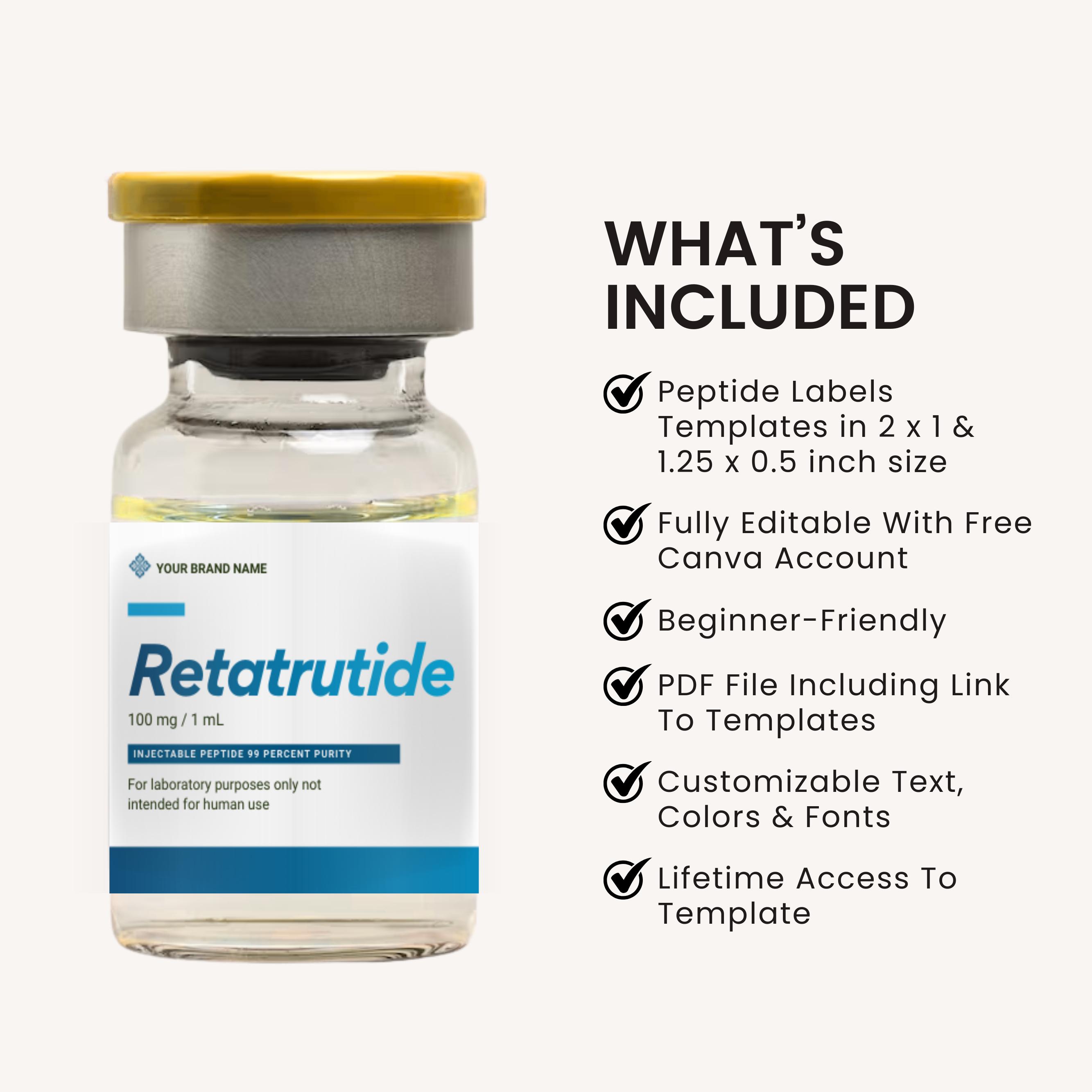 retatrutide pdf 10 Retatrutide Label Template, Peptide Printable Label, Peptide Therapy  Canva Template, Peptide Marketing LABEL Template