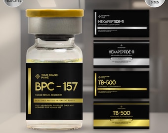 Peptide Label Templates Bundle, 20 Peptide Printable Labels, Peptide Therapy Canva template, Peptide Marketing LABEL Template