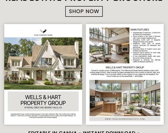 Real Estate Brochure, Luxury Listing Brochure, Property Brochure, Real Estate Marketing, Listing Presentation, Listing Flyer, Canva Template