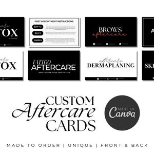 Custom Aftercare Cards for Business Owners | Custom Aftercare Templates | Care Instructions Template | Care Card Personalised Canva Template
