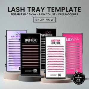 Lash Tray Template, Eyelash Tray Template, Eyelash Mockup, Lash Tray Mockup, Lash Extensions, Eyelash Tray Digital Download, Canva Template