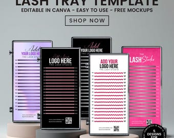 Lash Tray Template, Eyelash Tray Template, Lash Artist Business, Lash Tech Branding Kit, Lash Tray Mockup, Lash Extensions Box, Eyelash Tray