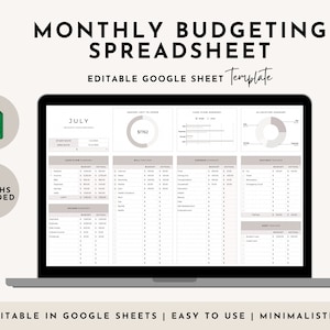 Budget Planner Google Sheets, Monthly Budget Spreadsheet, Paycheck Budget Tracker, Weekly Budget Template, Simple Budgeting Budget Planner
