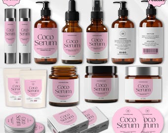 Editable Cosmetic Labels Templates, Stylish Cosmetic Product Label Template, Skincare Label, Beauty Product Label, Jar Labels, Makeup Labels