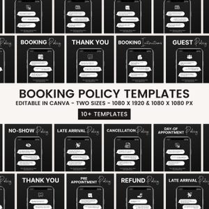 Lash Tech booking Policy Instagram Template Terms And Conditions Template, Payment refund Cancellation Policy, Booking Policy Canva Template