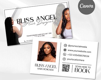 Hairstylist Business Cards, Hair Care Salon Beauty Business Cards, Business Branding Card, Diy Hair,Nails,Lash Business Card, Canva Editable