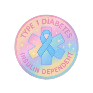 Type 1 Diabetic Medical Alert Die-Cut Stickers, (DTF)