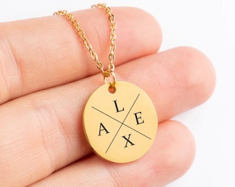 Bracciale con iniziali personalizzate, disco rotondo inciso, catena da braccio con messaggio personalizzato