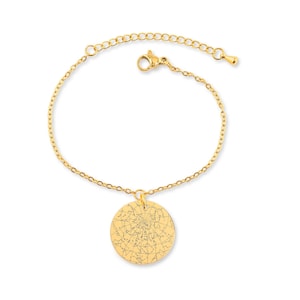 Bracciale personalizzato con mappa stellare, gioielli con nota incisa con posizione circolare personalizzata, bracciale con coordinazione del nome, regalo per un'amica, regalo per lei