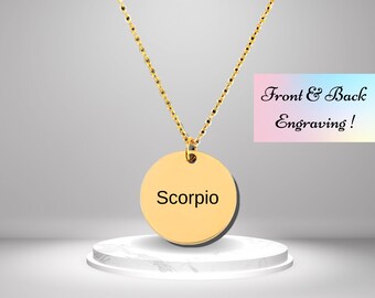 Collana personalizzata con segno zodiacale, placcata in oro 18k, gioielli astrologici con incisione personalizzata