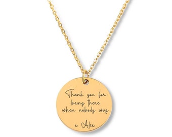 Collana con messaggio inciso personalizzato, placcata in oro 18k, messaggio d'amore personalizzato