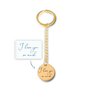 Porte-clés personnalisé avec message manuscrit, breloque pour clé de voiture avec nom circulaire personnalisé, porte-clés en or gravé cercle, cadeau pour elle, cadeau pour lui