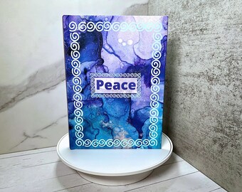 Peace Hardcover Journal, Abstract Lined Writing Notebook, Self-Care Gifts For Her, Gifts For Women, Daily Affirmation Manifestation Journal
