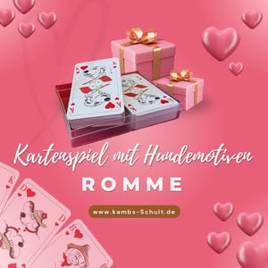 Rommé Kartenspiel mit Hundemotiven / Canaster / Spielkarten